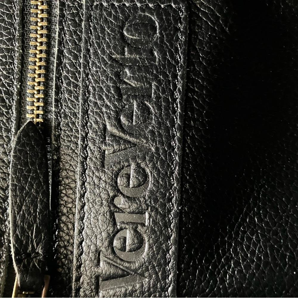Vere Verto Black Backpack with Durable Italian Pebbled Leather and Gold Hardware - Picture 5 of 15